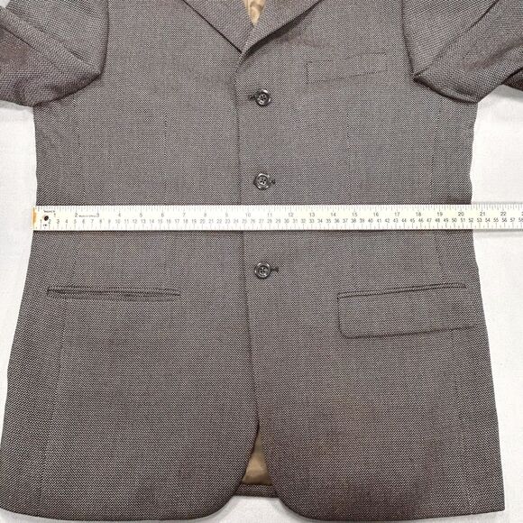 Pronto Uomo Blazer Men’s 40 Short Brown Preppy Business Casual Wool Silk Jacket - Picture 5 of 14